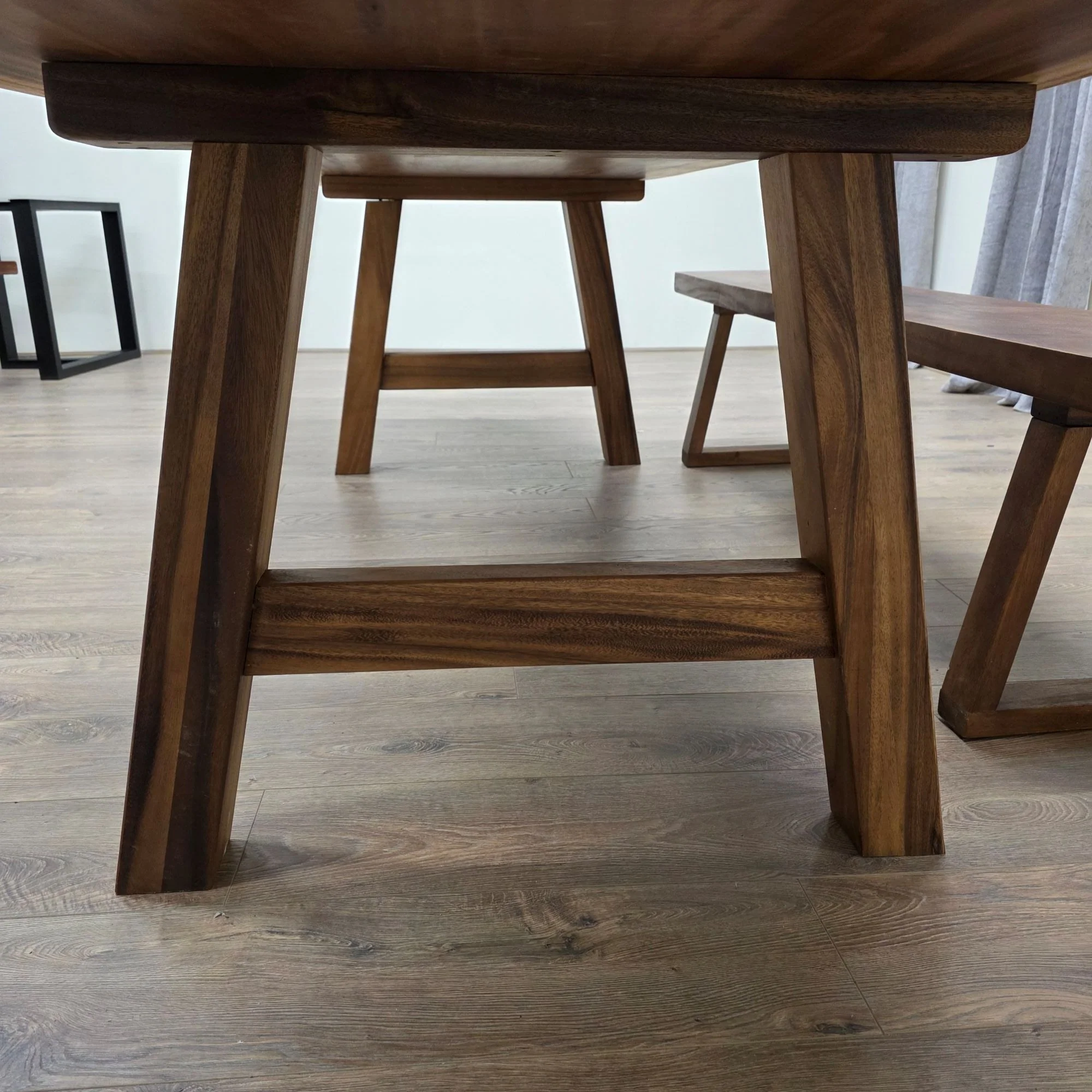 300cm x 88cm Live Edge East Indian Walnut Dinning Table - Image 4