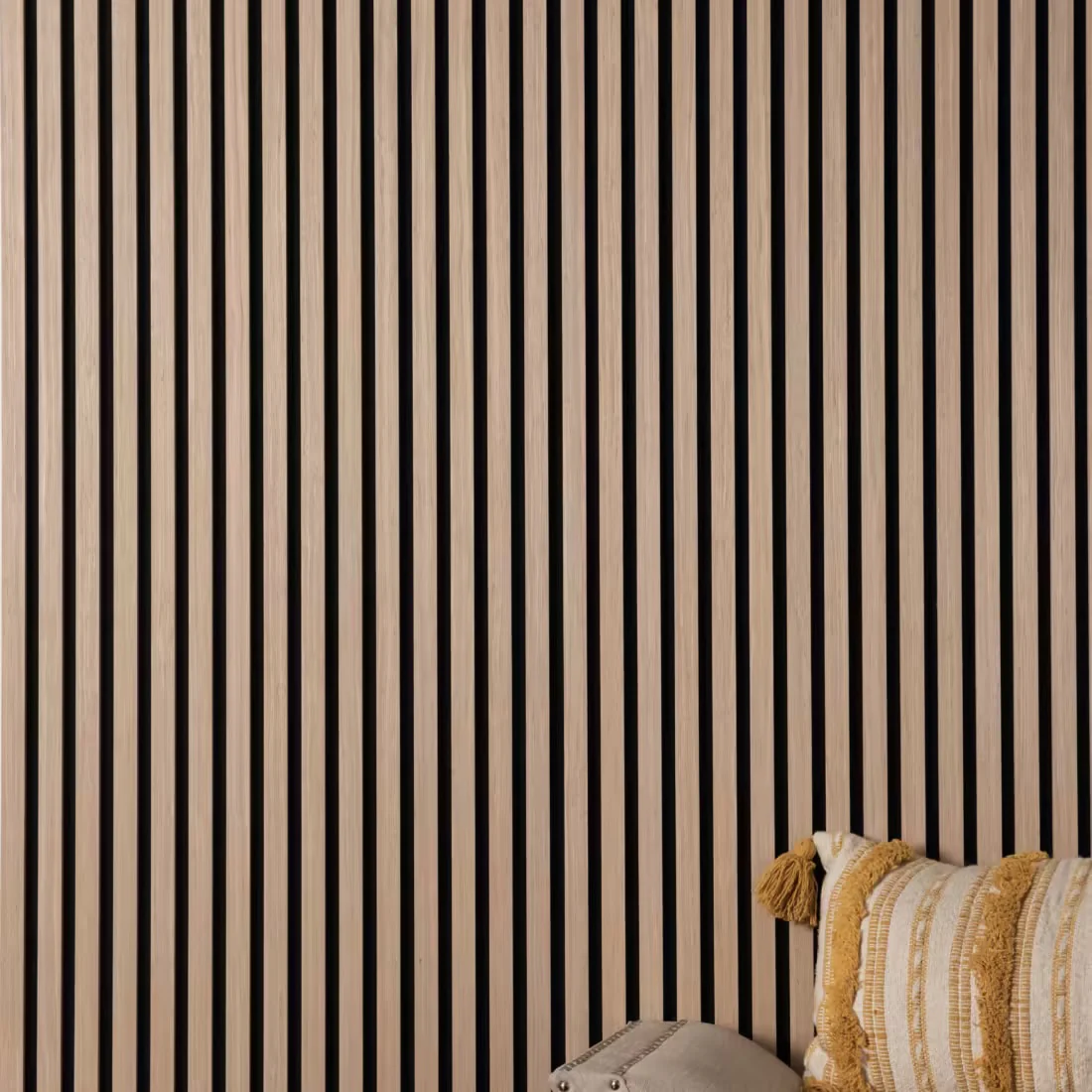 Acoustic Slatted Wall Panel 240 x 60cm - Teak/Dark Oak x 1 panel - Image 4