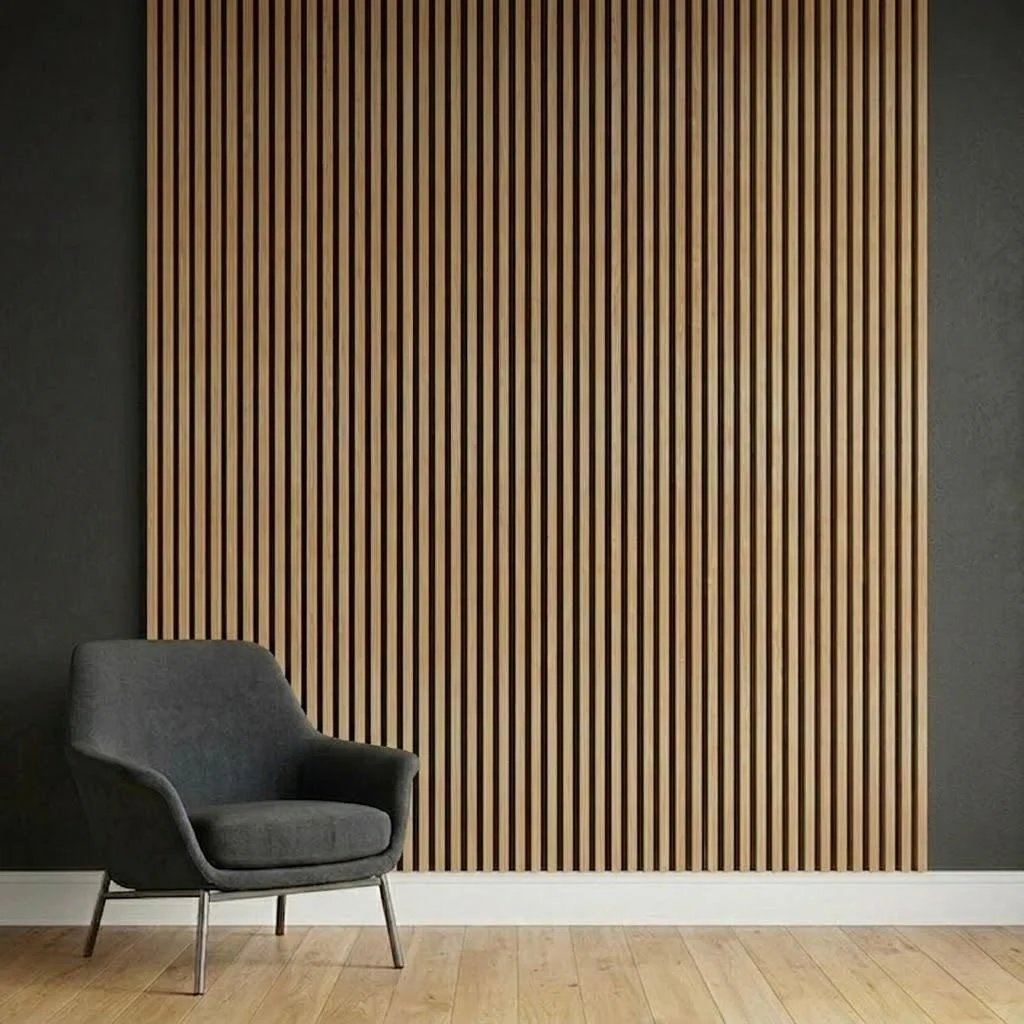 Acoustic Slatted Wall Panel 240 x 60cm - Light Oak x 1 panel - Image 3