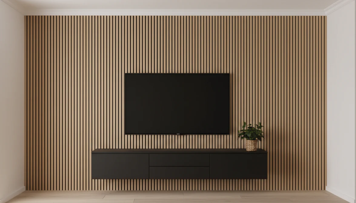 Acoustic Slatted Wall Panel 240 x 60cm - Light Oak x 1 panel - Image 6