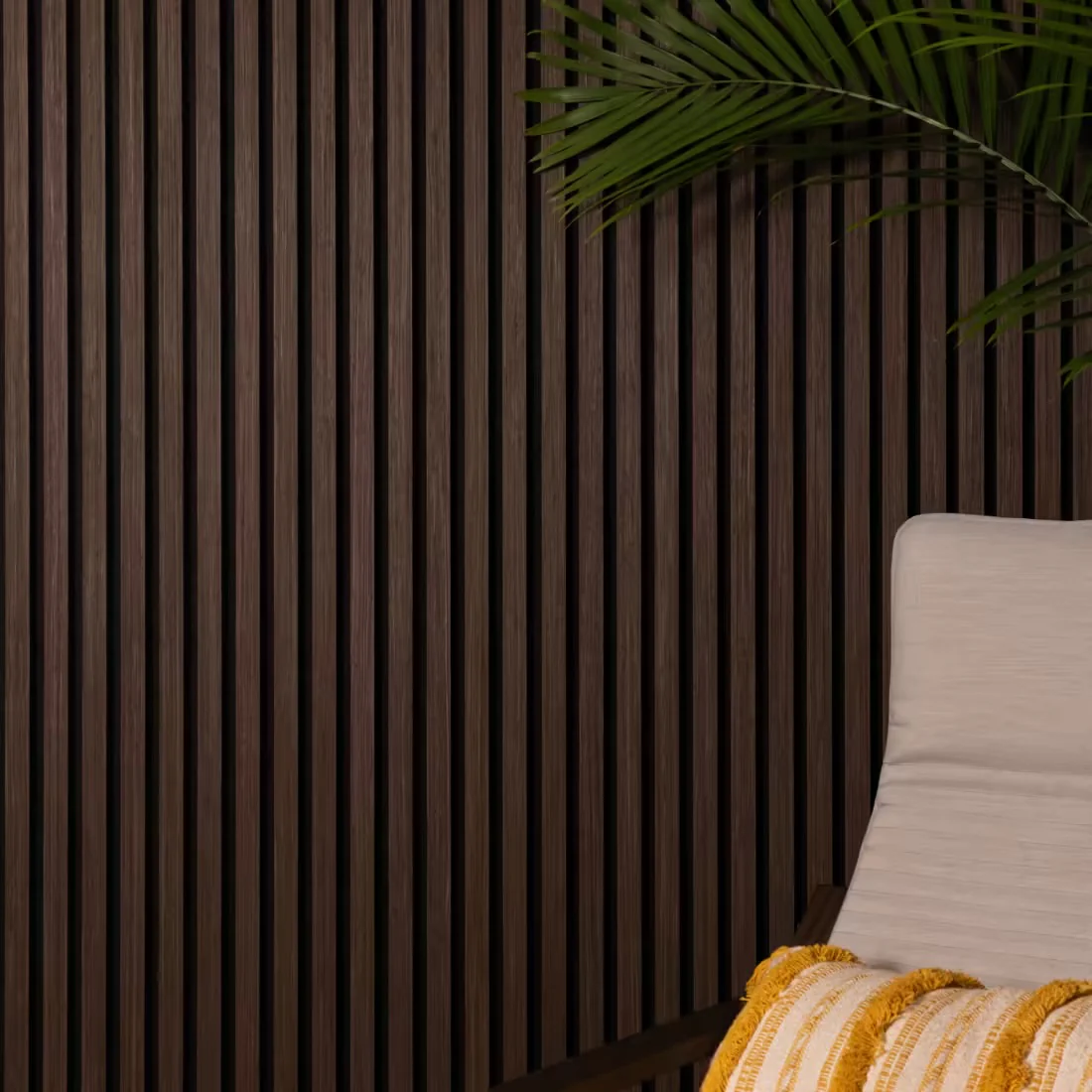 Acoustic Slatted Wall Panel 240 x 60cm - Smoked Oak x 1 panel - Image 4